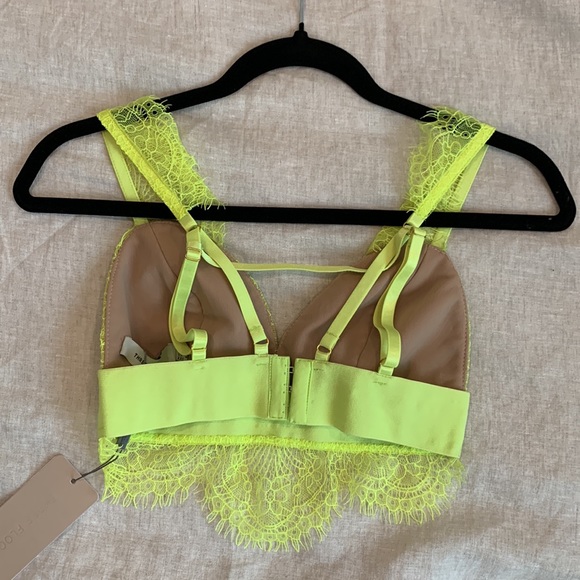 NWT Three Floor Neon Yellow Lace Bralette Top Size XXS / US 2 - Picture 3 of 4